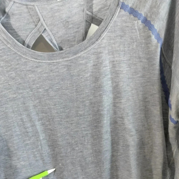 Lululemon STOP DROP AND SQUAT Long Sleeve Heathered Blue (FLAWS) - Picture 6 of 13